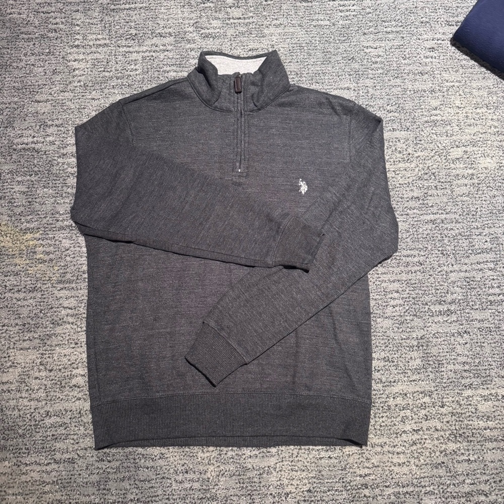 U.S. Polo Assn. Charcoal Zip-Up Sweater
